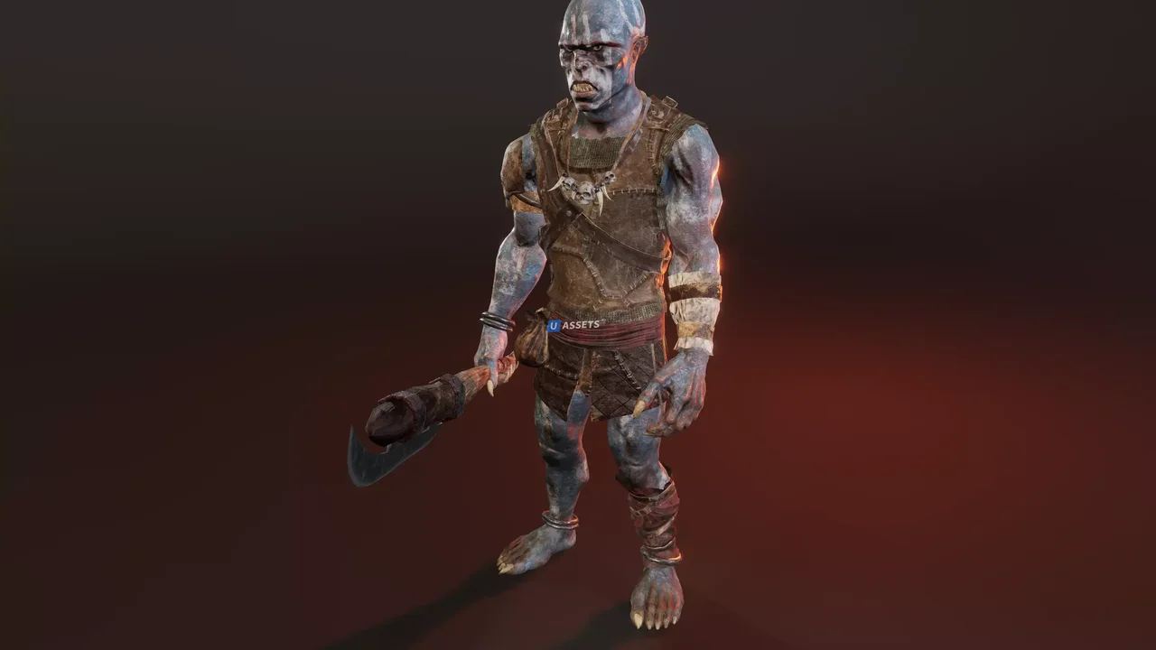 PBR Blue Orc Animated Characters Pack