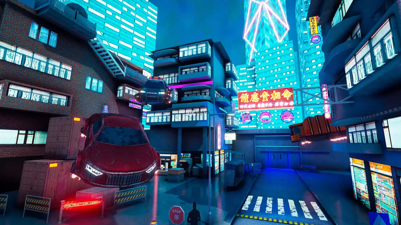 CyberPunk City. VR and Mobile