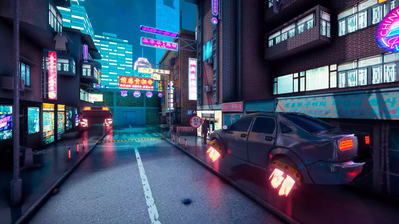 CyberPunk City. VR and Mobile