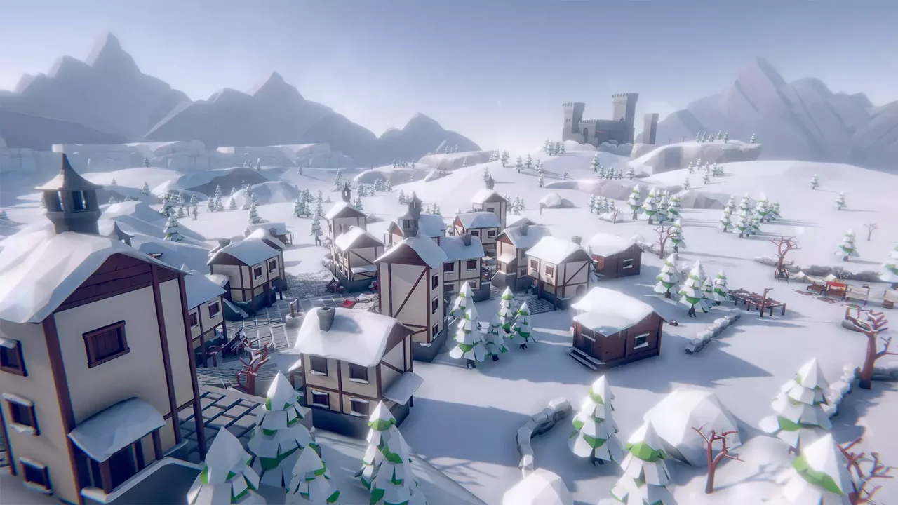 Lowpoly Style Winter Environment