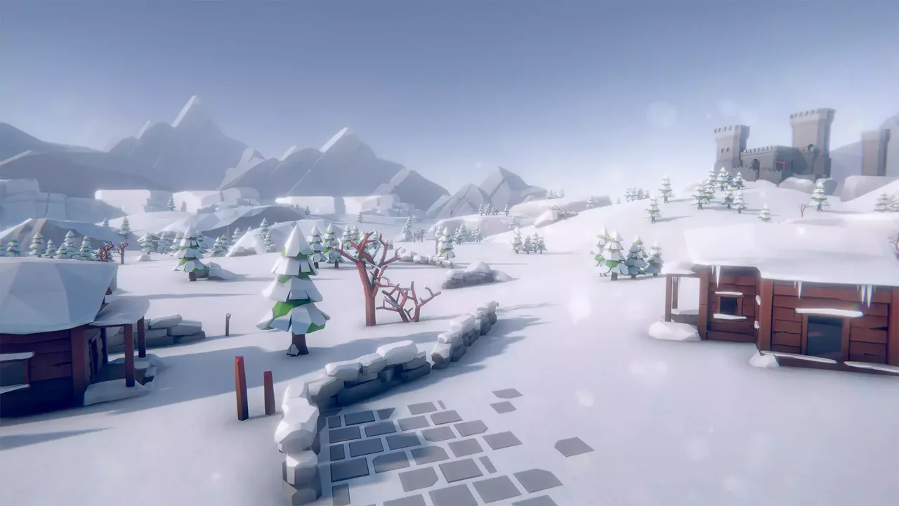Lowpoly Style Winter Environment