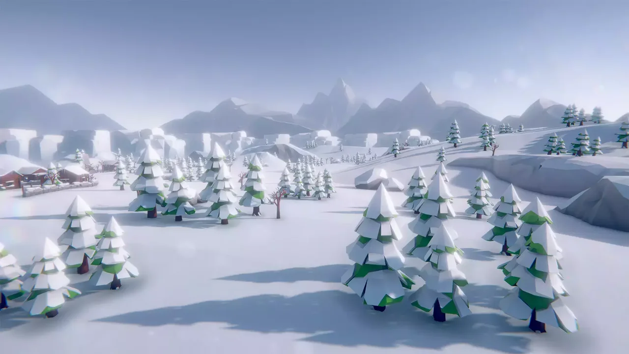 Lowpoly Style Winter Environment