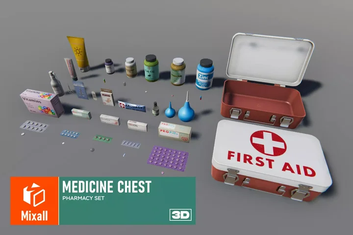 Medicine chest - pharmacy set