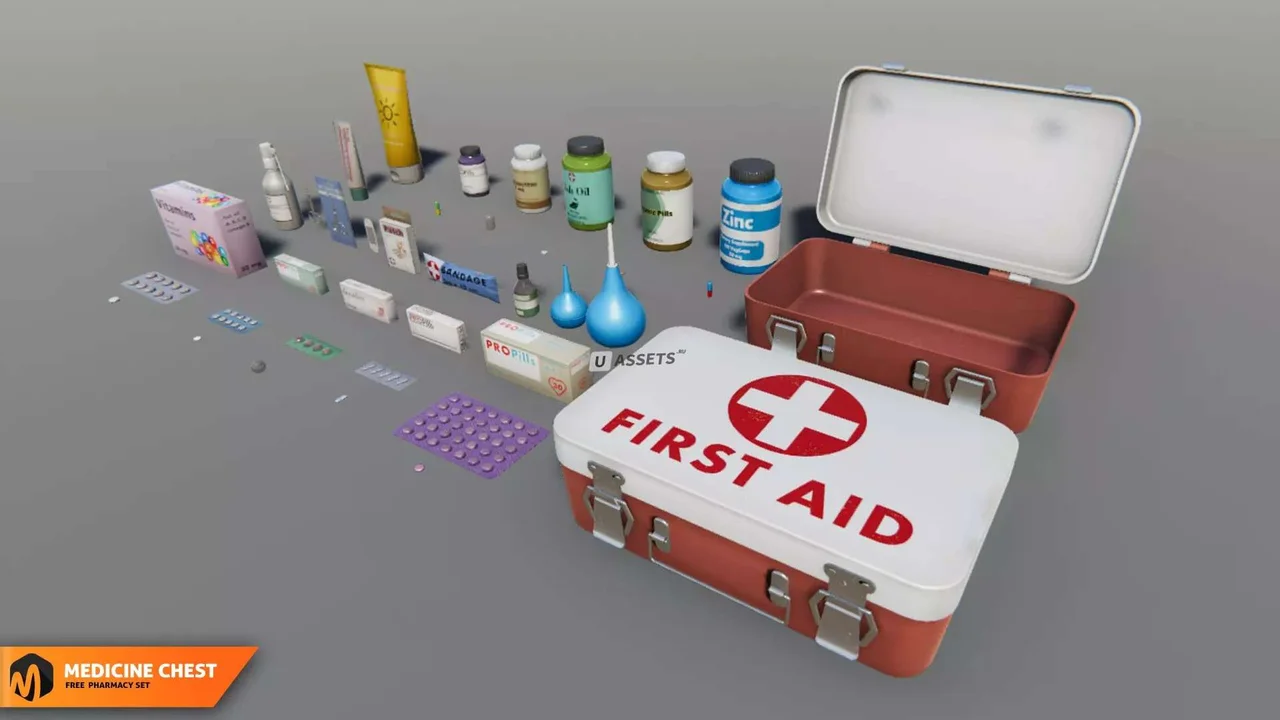 Medicine chest - pharmacy set