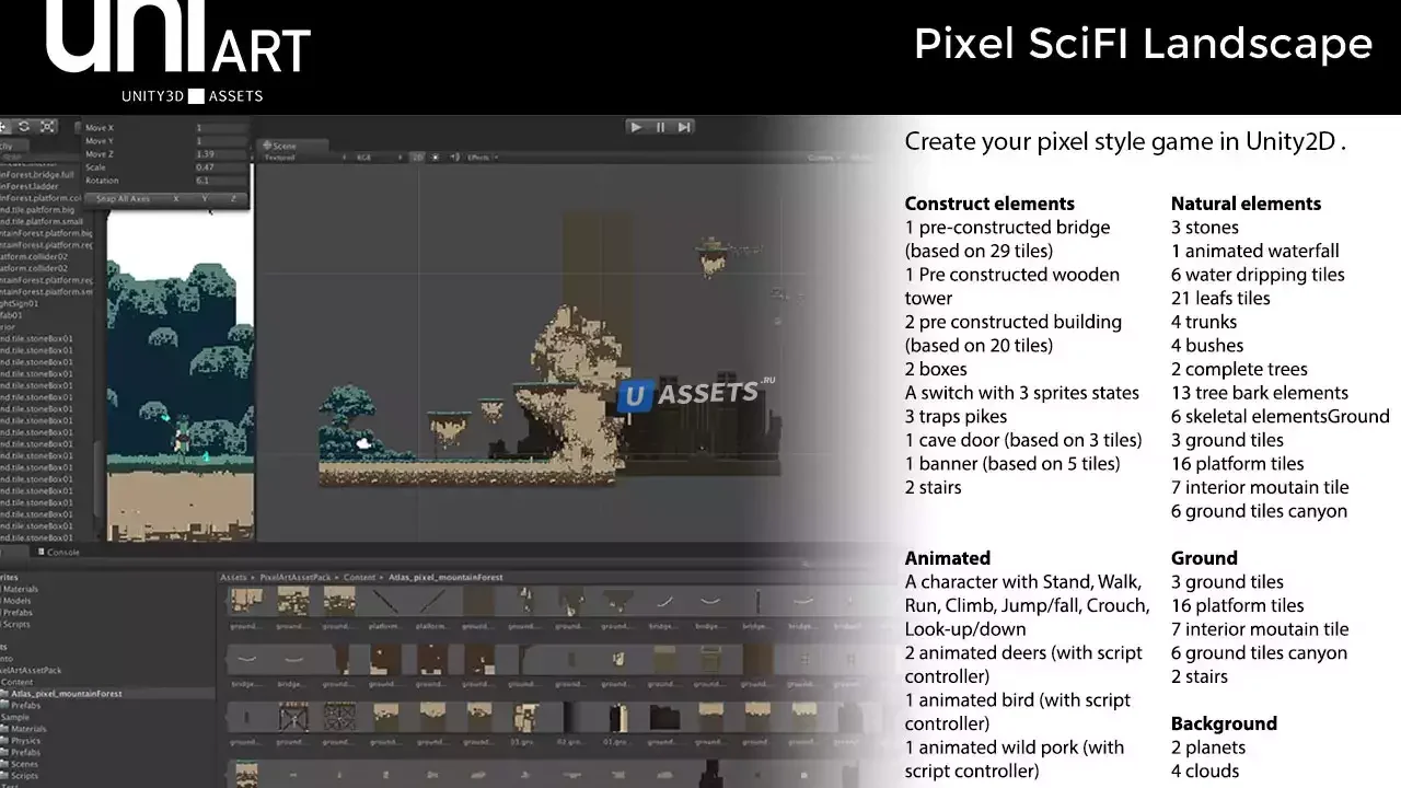 UniArt Pixel SciFi Landscape