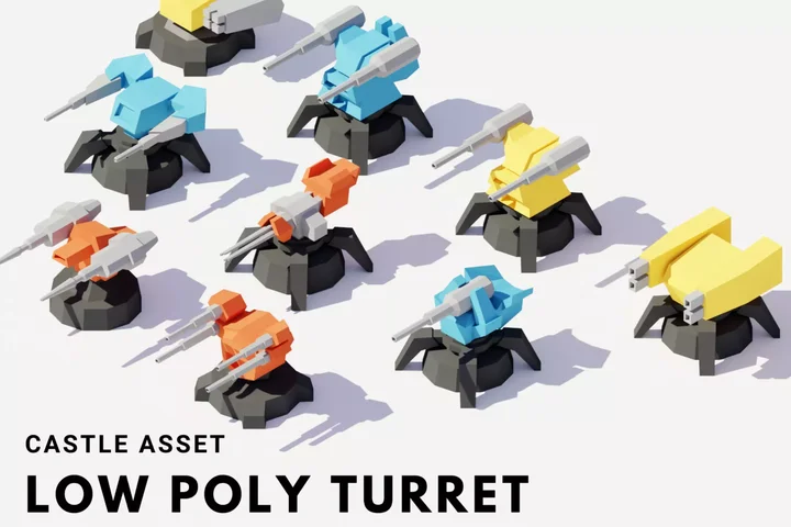 3D Low Poly Turrets