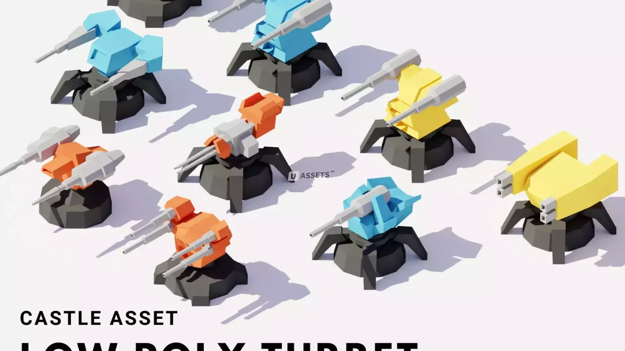 3D Low Poly Turrets