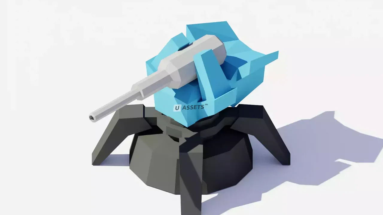 3D Low Poly Turrets