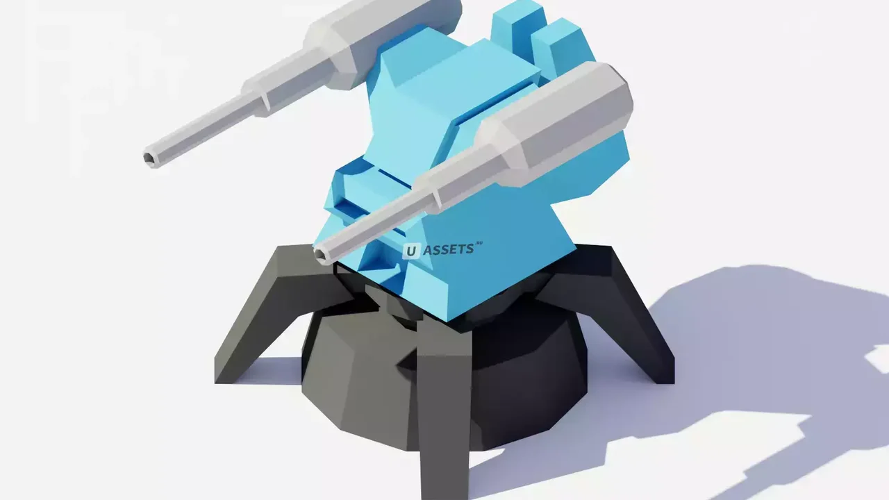 3D Low Poly Turrets