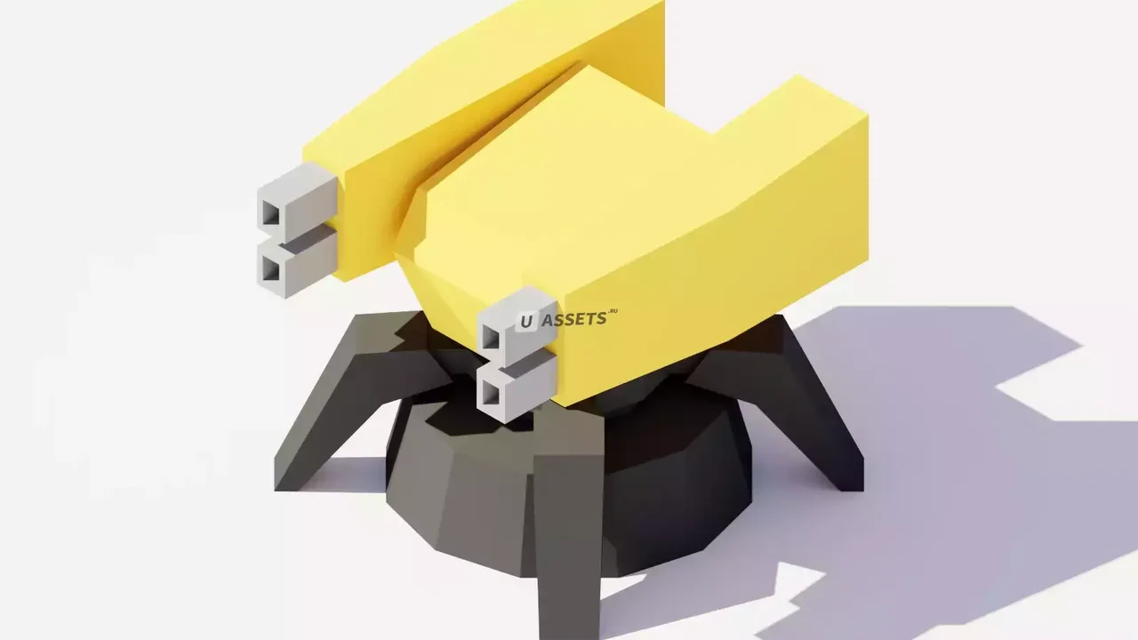 3D Low Poly Turrets