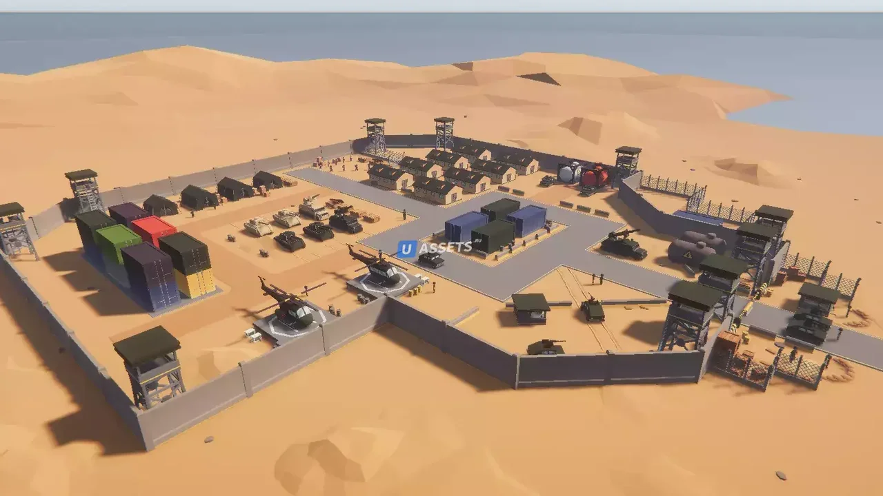 Low Poly Military Base