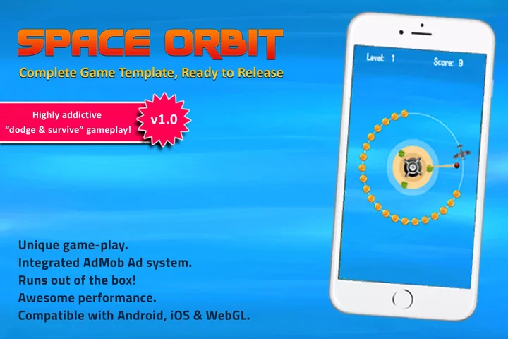 Space Orbit (Addictive dodge & survive game template)