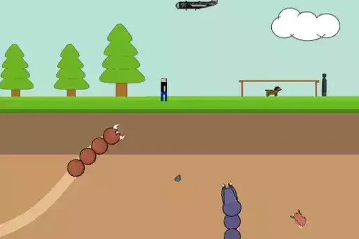 2D Side Scrolling - Giant Monster Worm Survival KIT