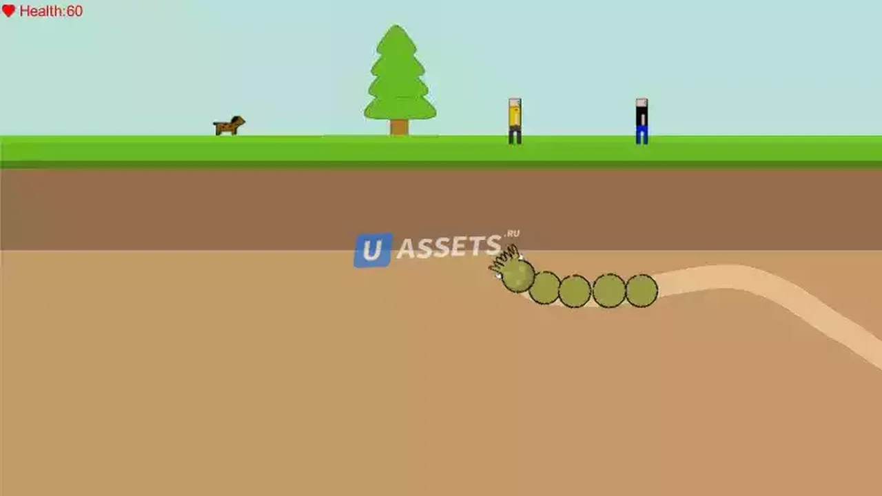 2D Side Scrolling - Giant Monster Worm Survival KIT