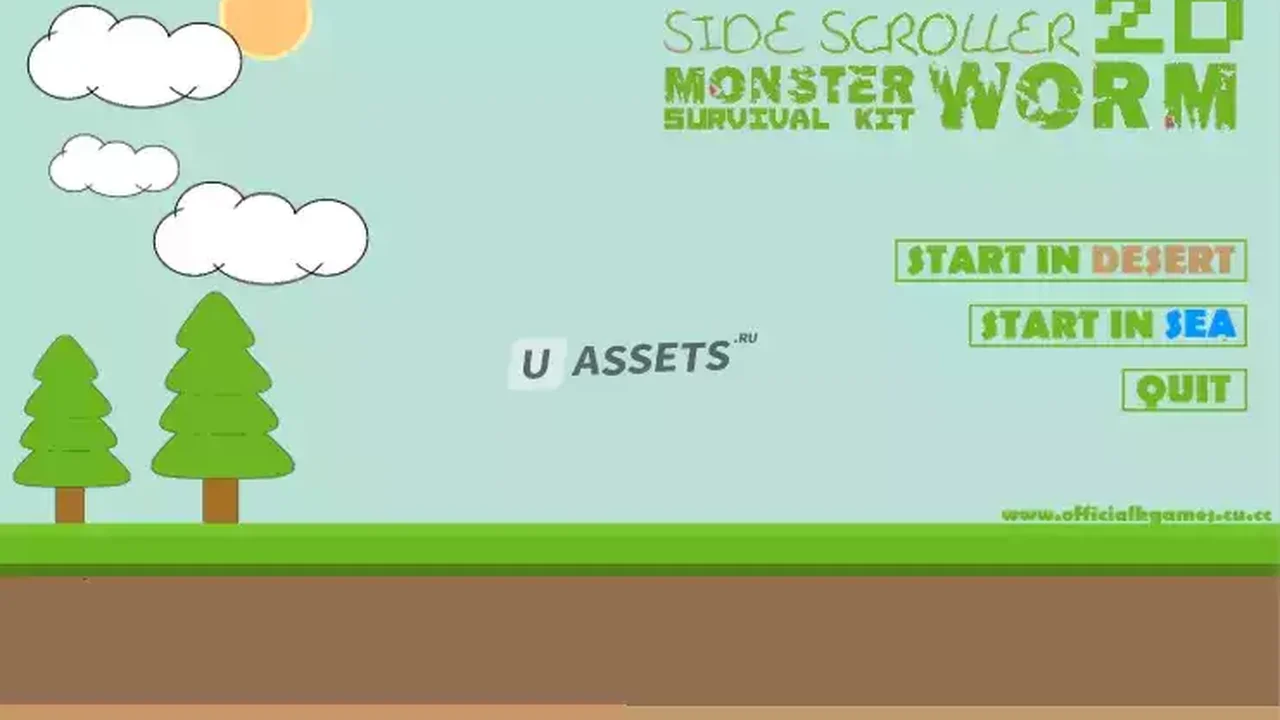 2D Side Scrolling - Giant Monster Worm Survival KIT