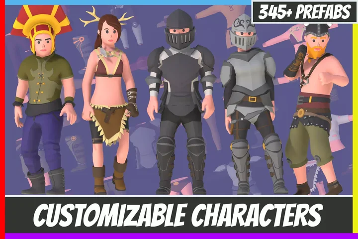 Customizable 3D Fantasy Characters Vol 1 + Vol 2