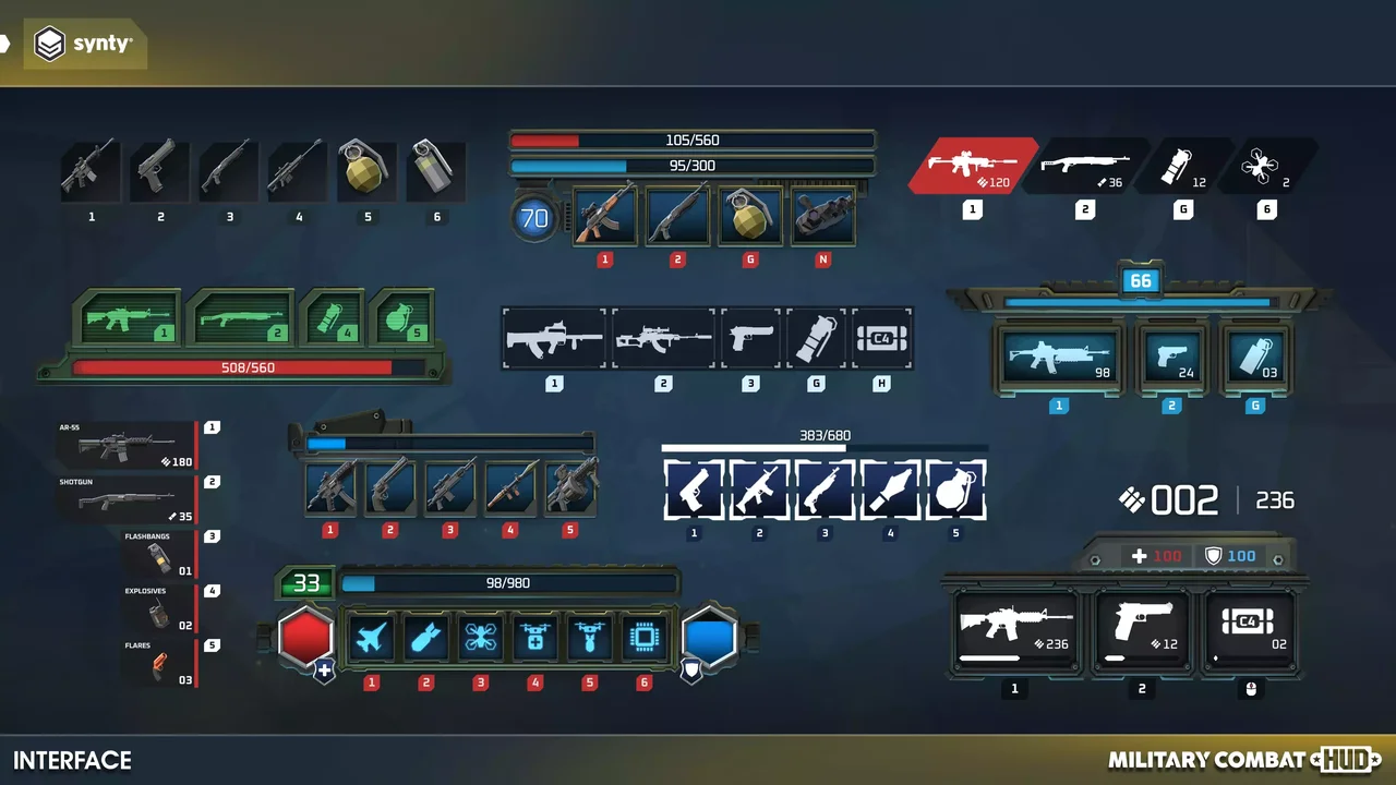 Military Combat HUD - Synty INTERFACE - GUI