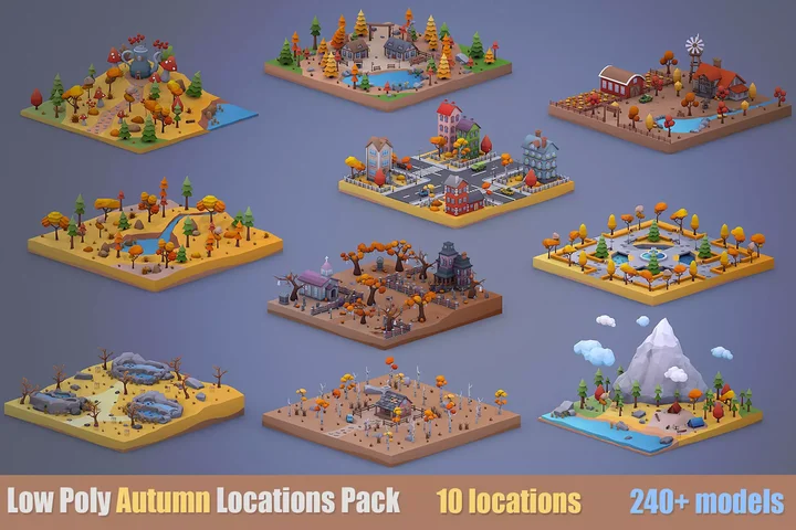 Low Poly Autumn Locations Pack