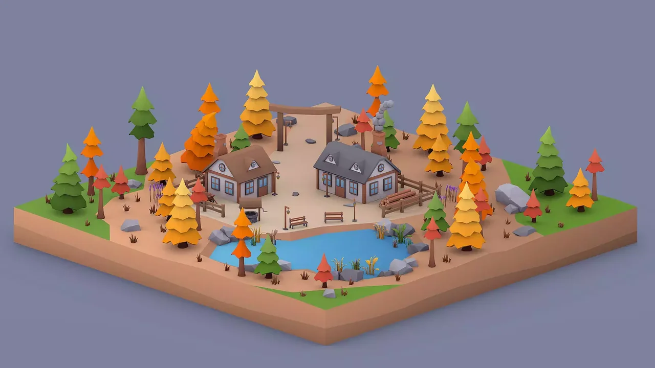 Low Poly Autumn Locations Pack
