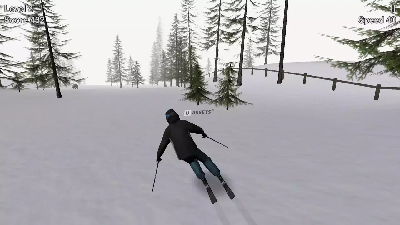 Mobile Ski Game with Tilt Controls