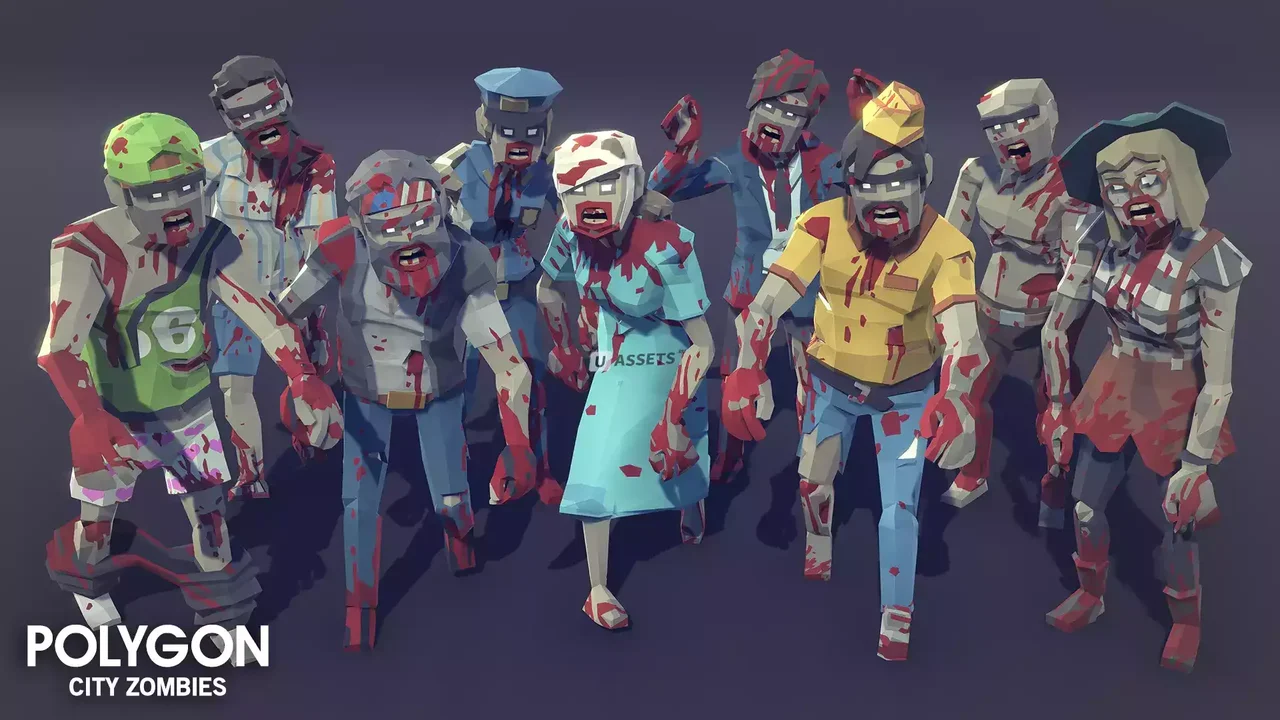 POLYGON City Zombies - Low Poly 3D Art by Synty