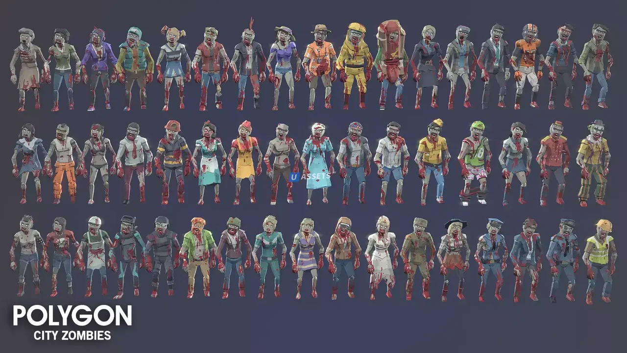 POLYGON City Zombies - Low Poly 3D Art by Synty