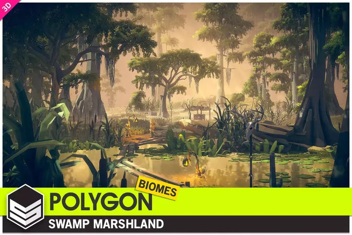 POLYGON Swamp Marshland - Nature Biomes - Low Poly 3D Art by Synty