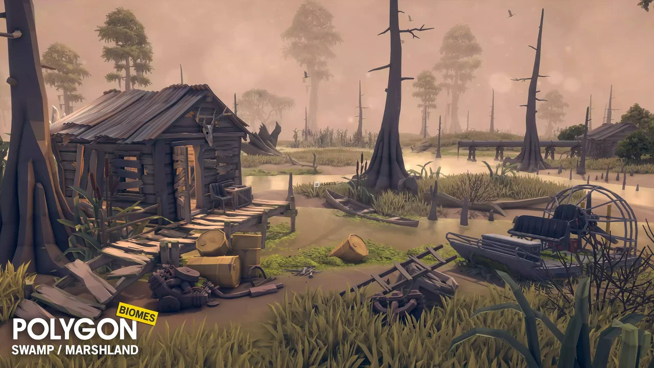 POLYGON Swamp Marshland - Nature Biomes - Low Poly 3D Art by Synty