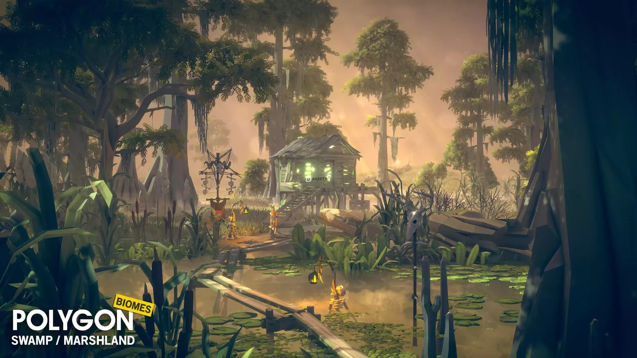 POLYGON Swamp Marshland - Nature Biomes - Low Poly 3D Art by Synty