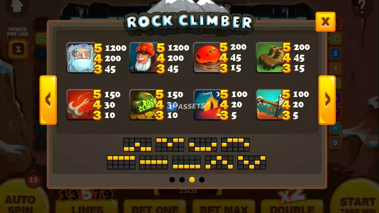 Rock climber slot game assets 1.0