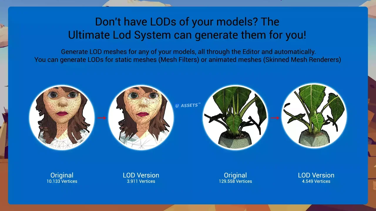 Ultimate LOD System MT - Automatic LOD Generator, Mesh Simplifier & More