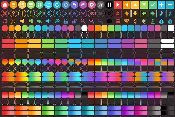 6000+ Flat Buttons Icons Pack