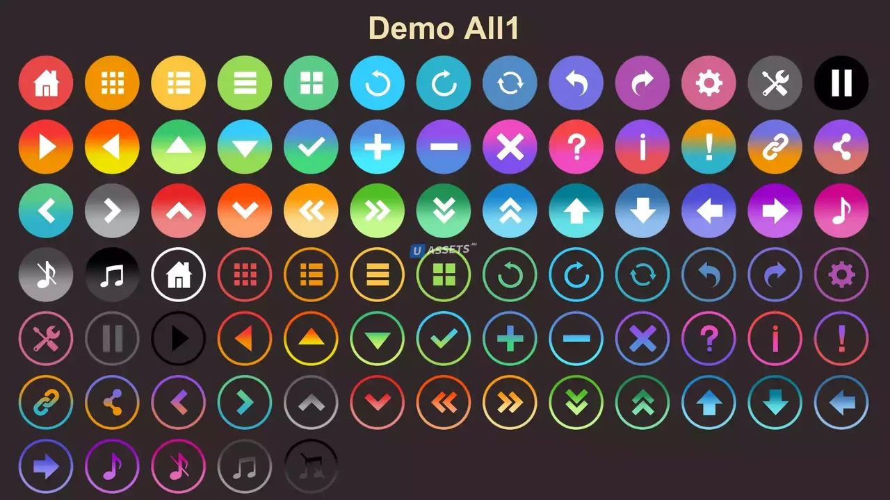 6000+ Flat Buttons Icons Pack