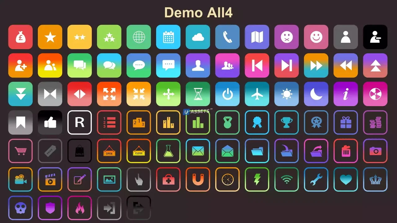 6000+ Flat Buttons Icons Pack