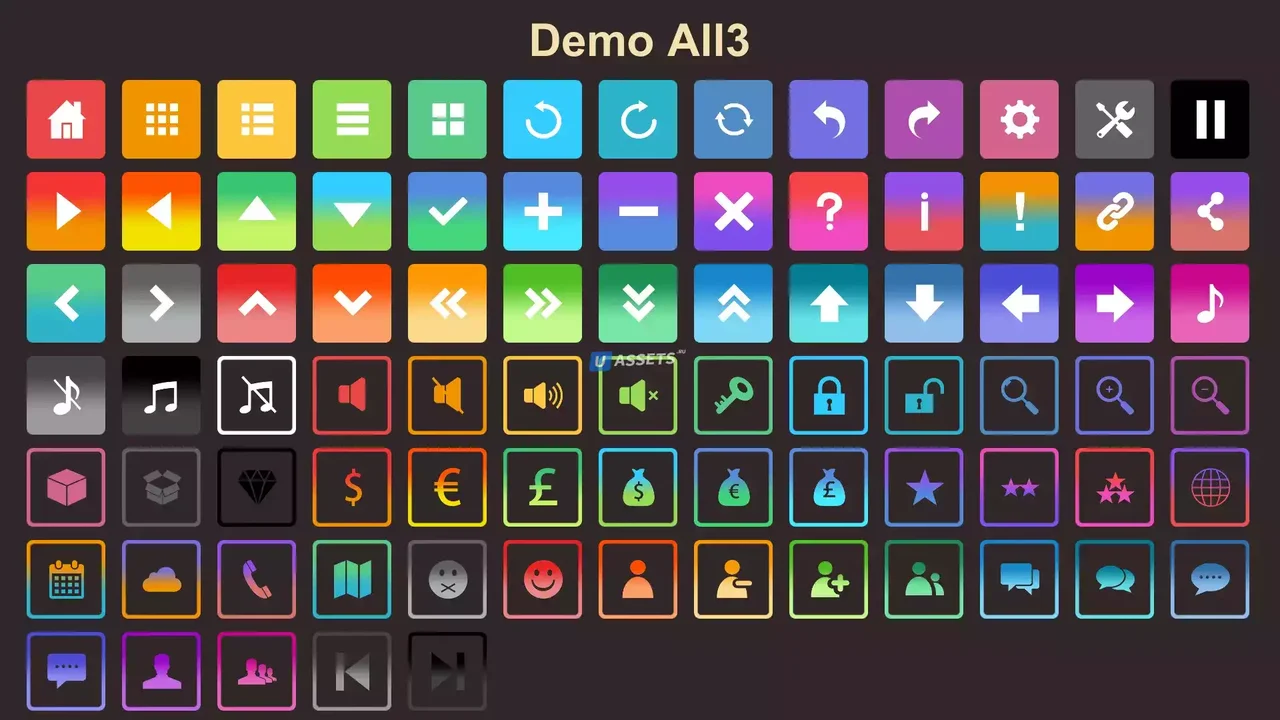 6000+ Flat Buttons Icons Pack