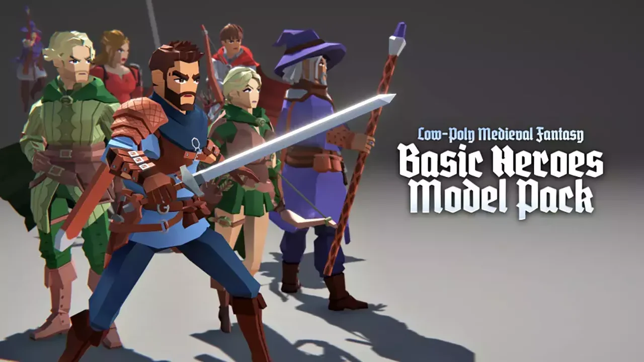 Low-Poly Medieval Fantasy Heroes - Basic Pack