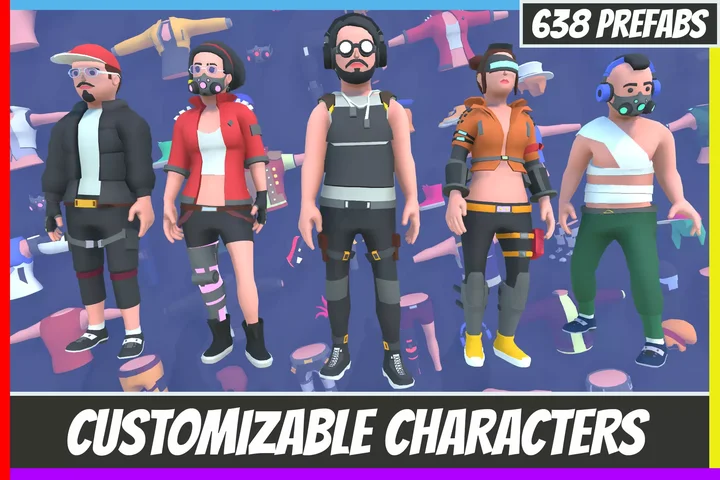Customizable 3D Cyberpunk Characters Vol 1