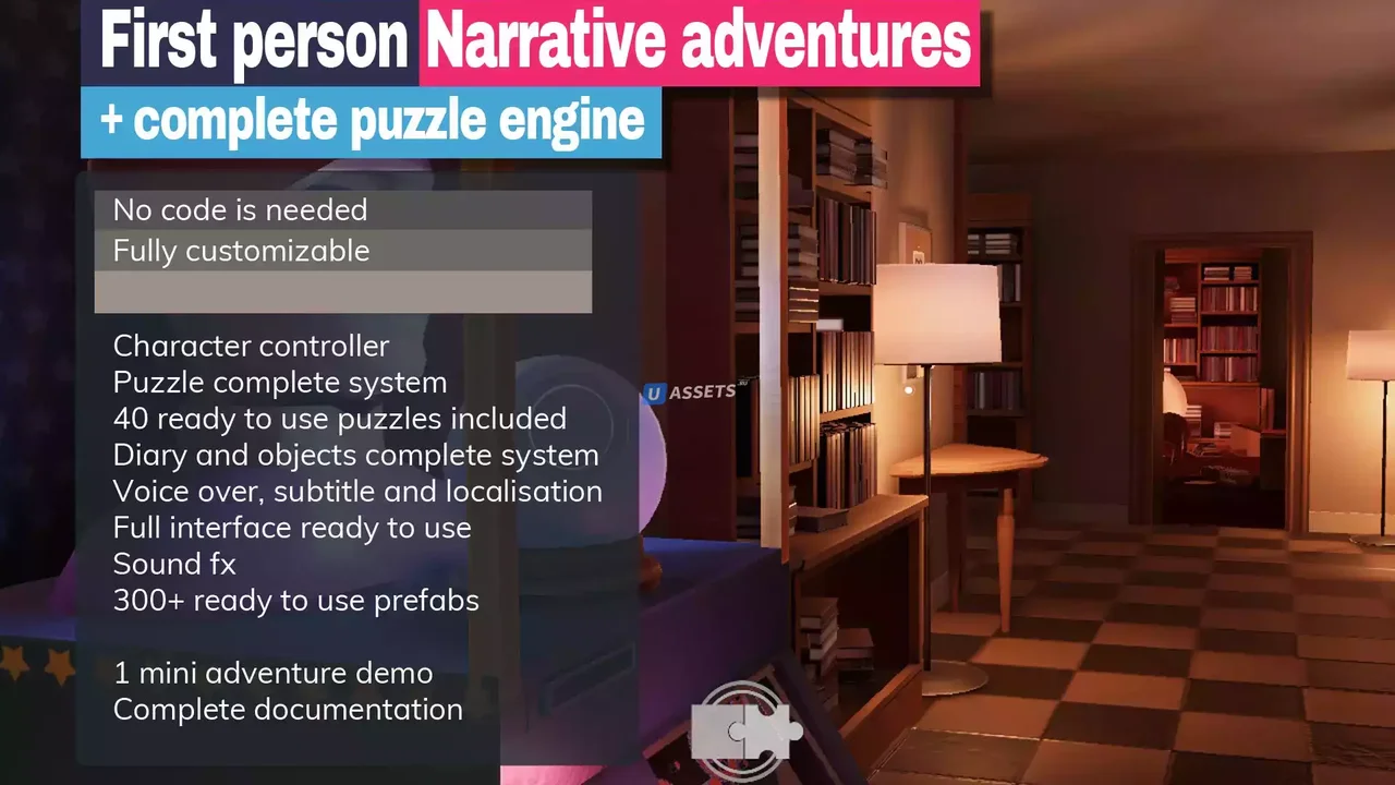 First person narrative adventures + complete puzzle engine