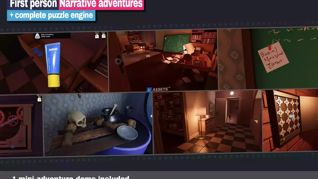 First person narrative adventures + complete puzzle engine