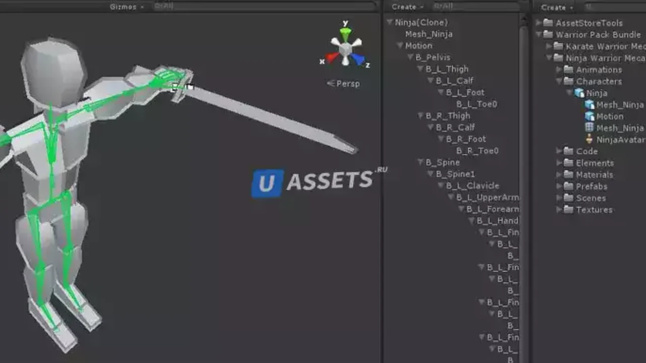 Ninja Warrior Mecanim Animation Pack