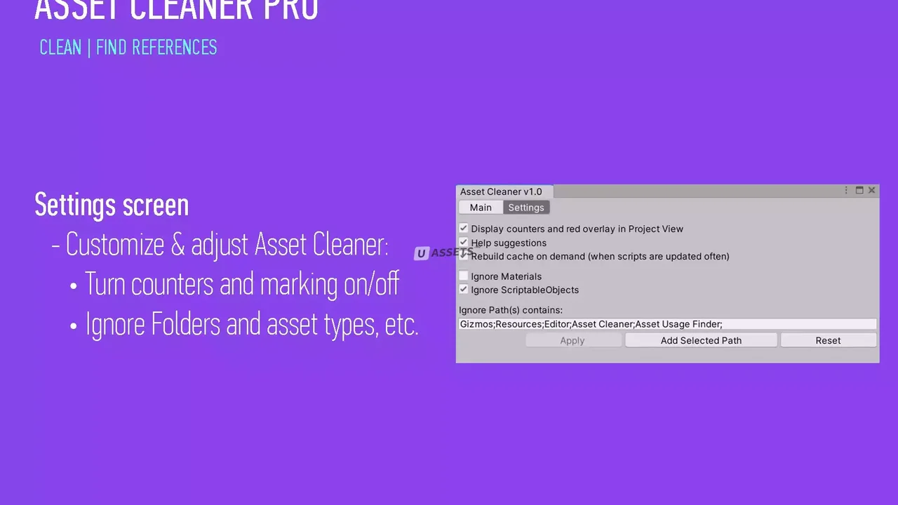 Asset Cleaner PRO - Clean | Find References