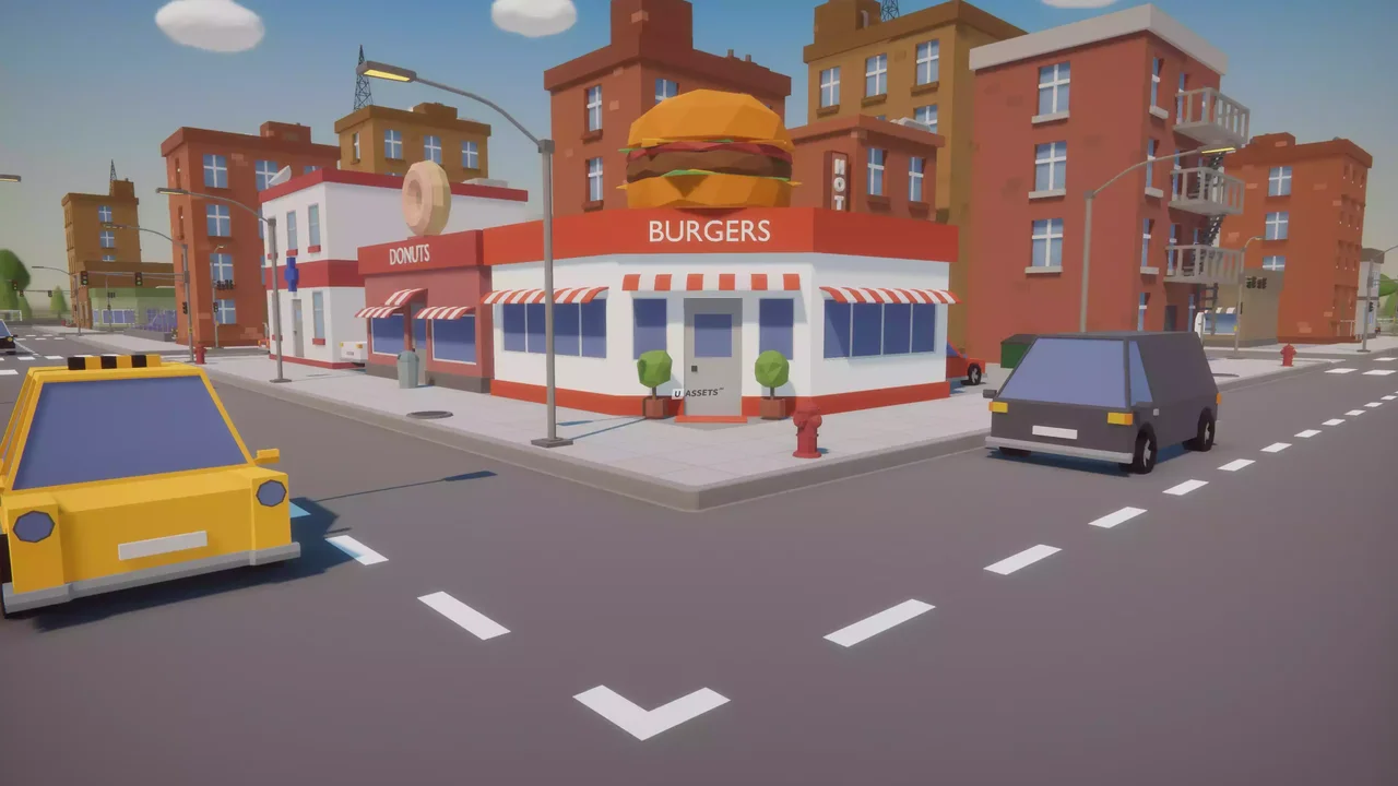 Cartoon Low Poly City Pack
