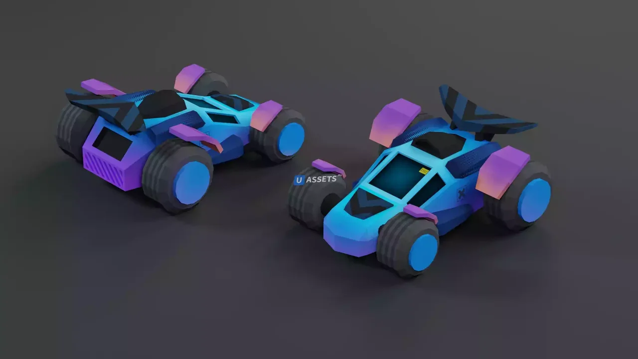 Low Poly Tiny Cartoon Racing Cars Asset Pack
