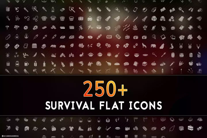250 Survival Flat Icons
