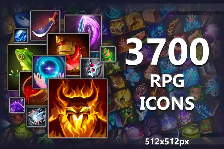 3700 Fantasy RPG Icons Pack
