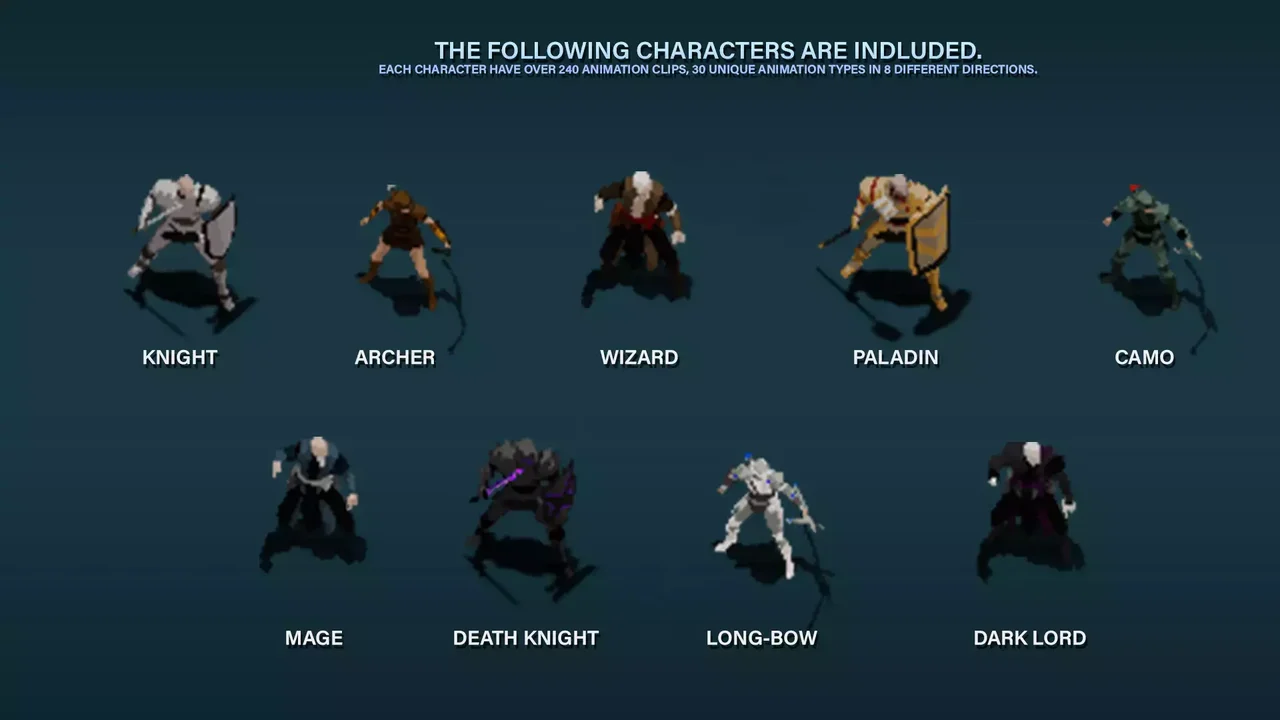 TopDown HD Character pack - Animated 2D Pixel Characters