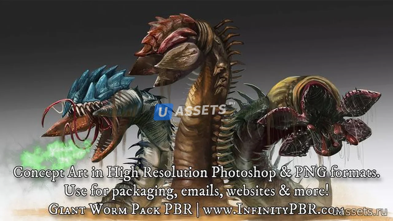 Giant Worm Pack PBR