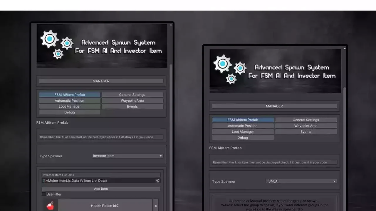 Advanced Spawn System For FSM AI And Invector Item