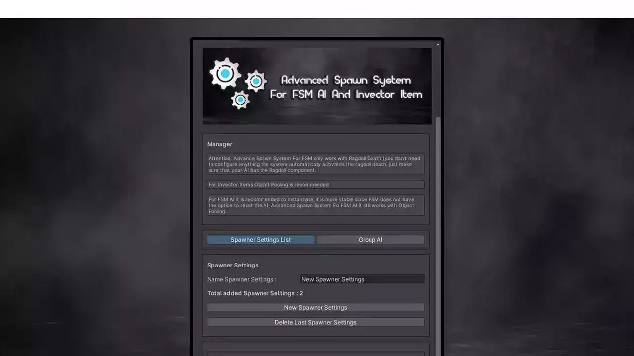 Advanced Spawn System For FSM AI And Invector Item
