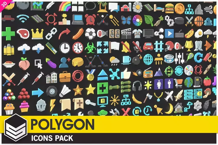 POLYGON Icons Pack - Low Poly 3D Art by Synty